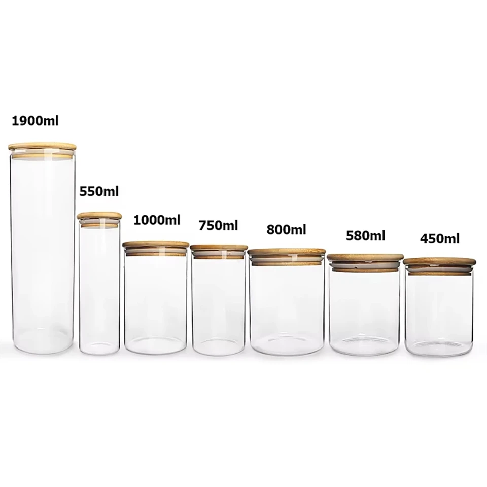 Borosilicate Glass Jars With Bamboo Lids Canning Mason Jar best